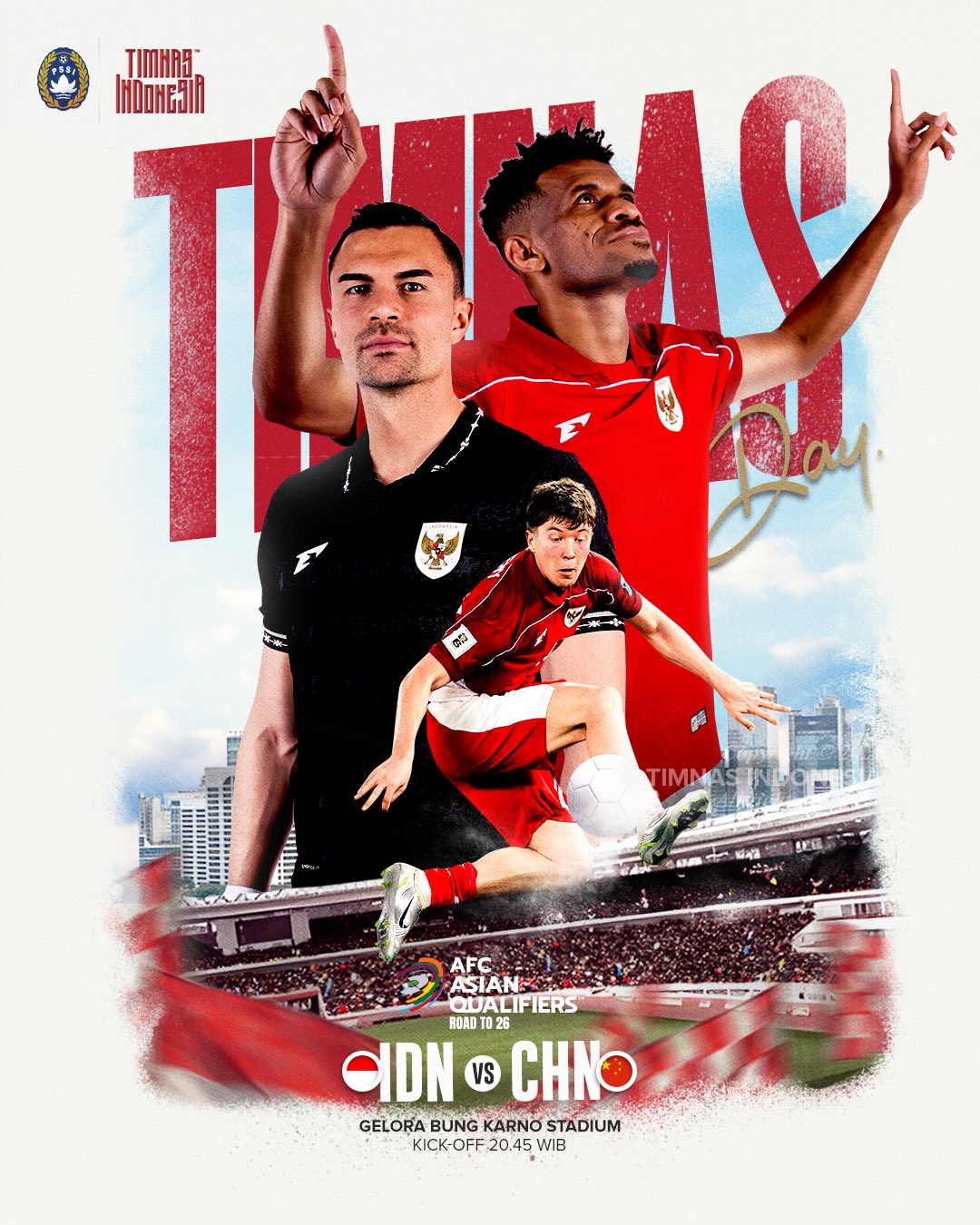 印尼发布对阵国足海报：科莫门将奥代罗C位出镜，牛津联前锋在列
